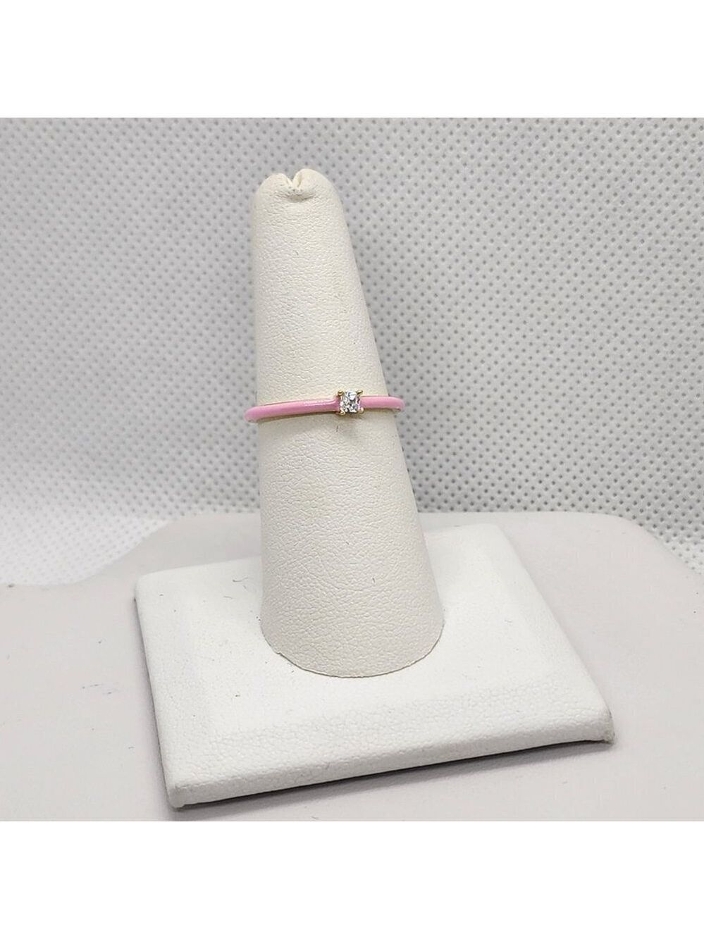 Brand New Sterling Silver 925 Light Pink enamel Ring / band